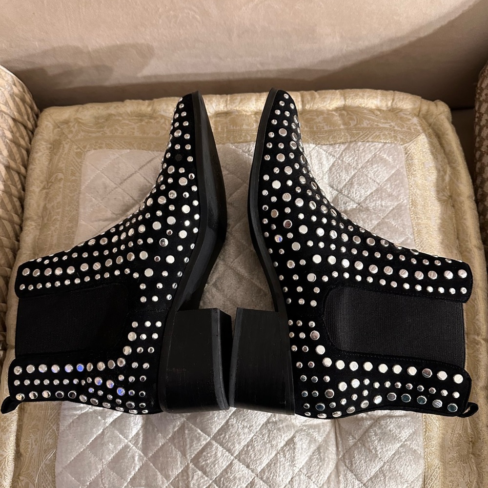 Nwot Design Lab Cayls Black & Silver Studded Slip… - image 6